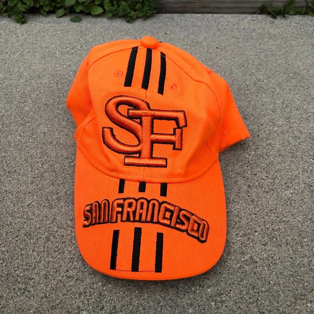 Vintage LANZA San Francisco SF Baseball Hat Men's Orange Adjustable Cap
